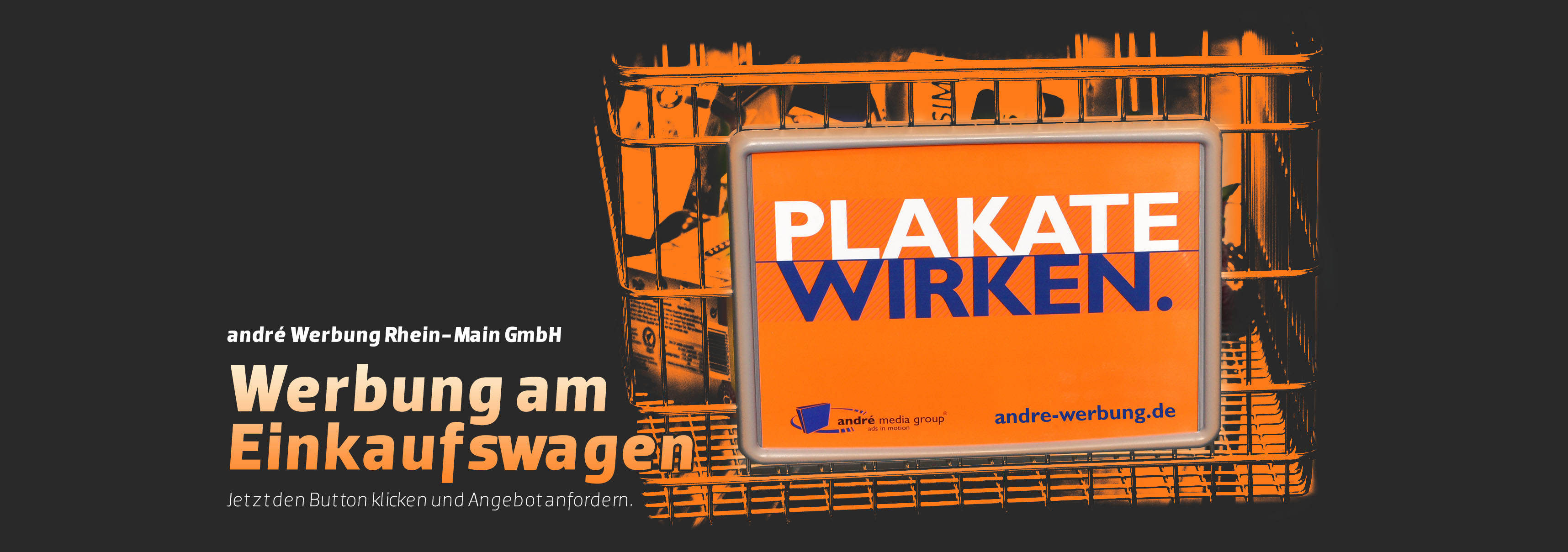 Supermarkt - Werbung am Einkaufswagen